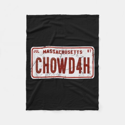 Clam Chowder Boston Accent Chowdah Funny  フリースブランケット (正面)