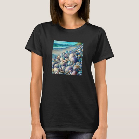 Clam Seashell Shell Collector Beach Ocean Coastal Tシャツ (正面)