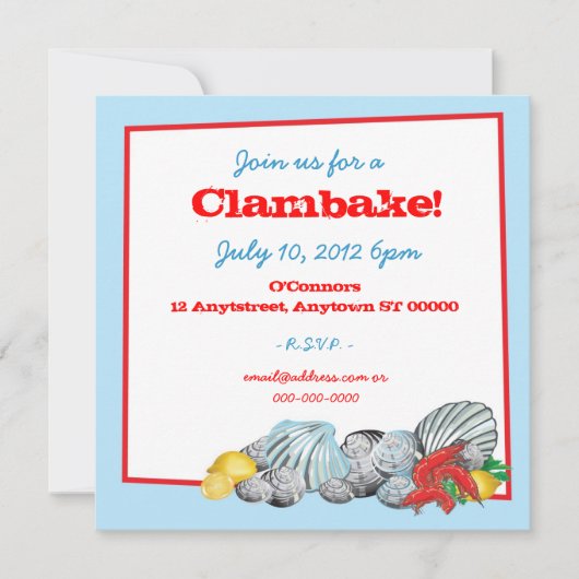 Clambakeの招待状 招待状 (正面)