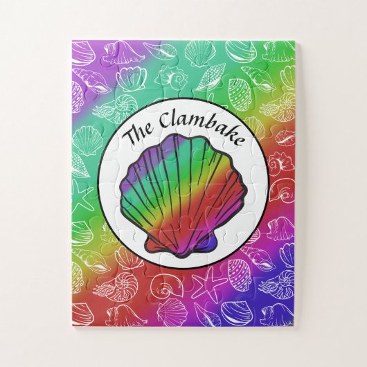 Clambake Rainbow Clam Sea Pattern 11インチx 14インチ ジグソーパズル (縦)