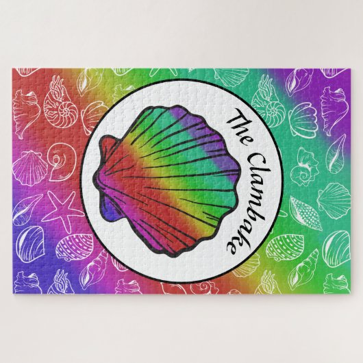 Clambake Rainbow Clam Sea Pattern 20" x 30" ジグソーパズル (横)