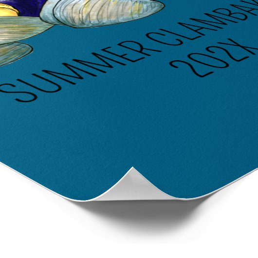 Clams Clambake Rhode Island New England Seafood  ポスター (角)