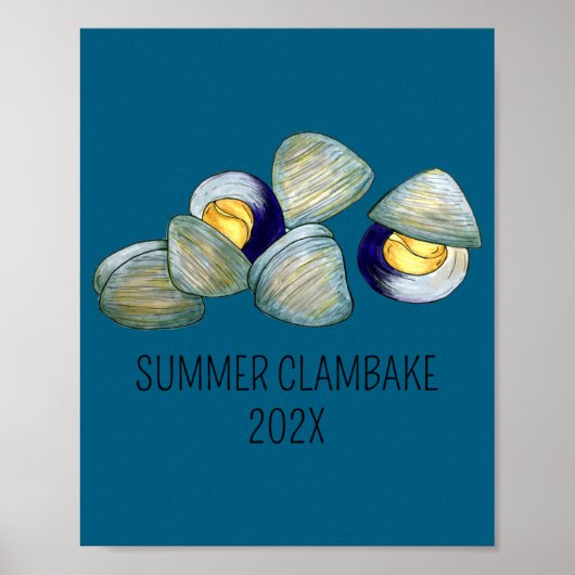 Clams Clambake Rhode Island New England Seafood  ポスター (正面)