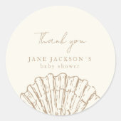 Clamshell Elegant Baby Shower ラウンドシール (正面)