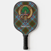 Clan Anderson Crest over Tartan Keychain ピックルボールラケット (正面)
