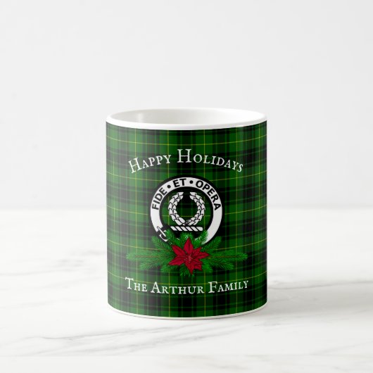 Clan Arthur Customizable Christmas Mug コーヒーマグカップ (中央)