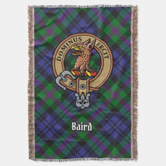 Clan Baird Crest over Tartan スローブランケット (正面縦)