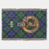 Clan Baird Crest over Tartan スローブランケット (正面)