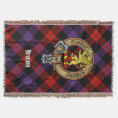 Clan Brown Crest over Tartan スローブランケット (正面)