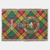 Clan Buchanan Crest over Tartan スローブランケット (正面)