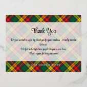 Clan Buchanan Crest over Tartan 箔招待状ポストカード (裏面)
