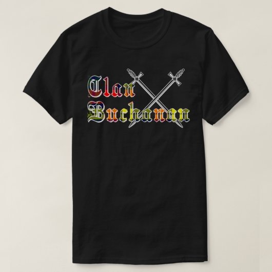 Clan Buchanan surname last name Scottish Tartan  Tシャツ (デザイン正面)