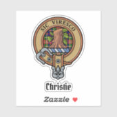 Clan Christie Crest over Tartan シール (シート)