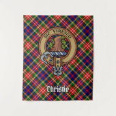 Clan Christie Crest over Tartan タペストリー (正面)