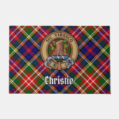 Clan Christie Crest over Tartan ドアマット (正面)