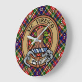Clan Christie Crest over Tartan ラージ壁時計 (傾斜)