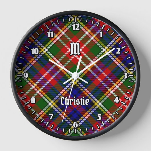 Clan Christie Tartan 壁時計 (正面)