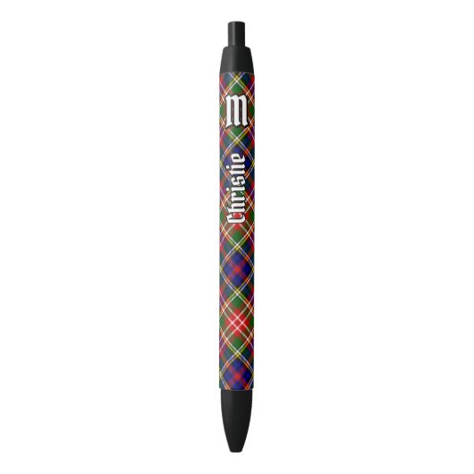 Clan Christie Tartan 黒ボールペン (正面縦)