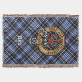 Clan Clark Crest over Tartan スローブランケット (正面)
