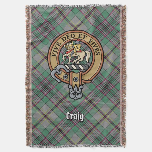 Clan Craig Crest over Tartan スローブランケット (正面縦)