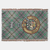Clan Craig Crest over Tartan スローブランケット (正面)