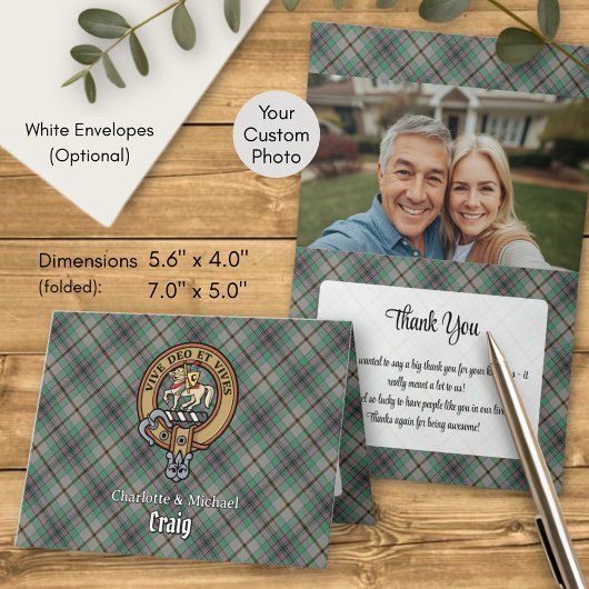 Clan Craig Crest over Tartan 招待状