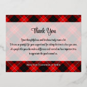 Clan Cunningham Crest over Tartan 箔招待状ポストカード (裏面)