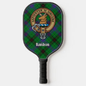 Clan Davidson Crest over Tartan ピックルボールラケット (正面)