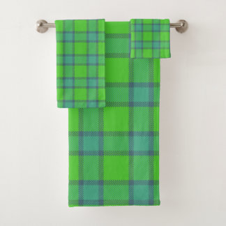 Clan Davidson Plaid Tartan Blue & Green バスタオルセット
