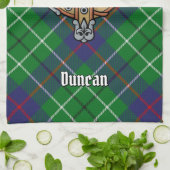 Clan Duncan Crest over Tartan キッチンタオル (折り畳み)