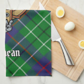 Clan Duncan Crest over Tartan キッチンタオル (四つ折り)