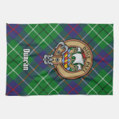 Clan Duncan Crest over Tartan キッチンタオル (横)