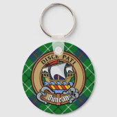 Clan Duncan Crest over Tartan キーホルダー (正面)