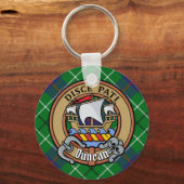 Clan Duncan Crest over Tartan キーホルダー (正面)