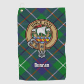 Clan Duncan Crest over Tartan ゴルフタオル (正面)