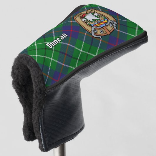 Clan Duncan Crest over Tartan ゴルフヘッドカバー (3/4 正面)