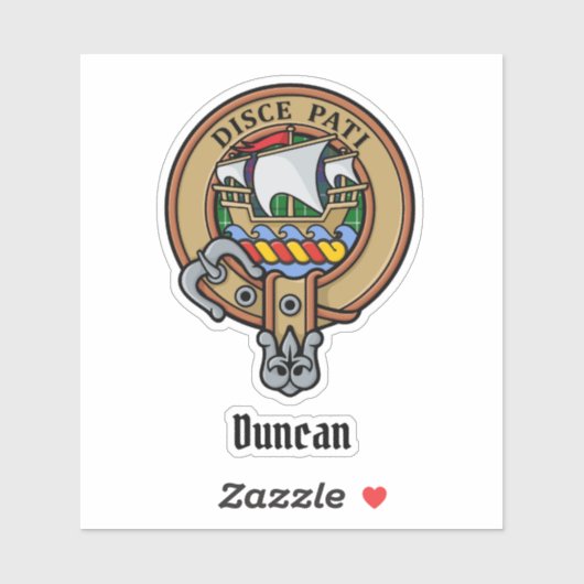 Clan Duncan Crest over Tartan シール (シート)