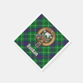 Clan Duncan Crest over Tartan スタンダードカクテルナプキン (角)