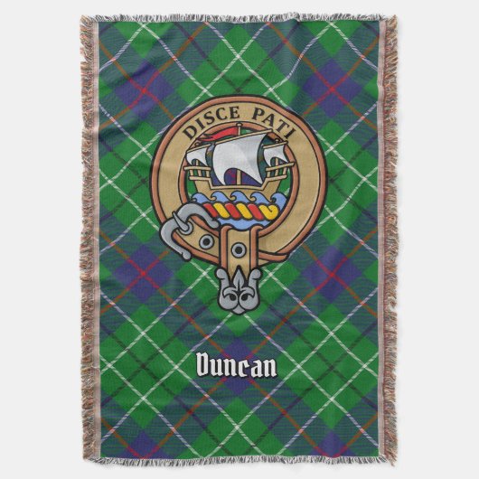 Clan Duncan Crest over Tartan スローブランケット (正面縦)
