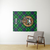 Clan Duncan Crest over Tartan タペストリー (インサイチュ(横))