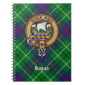 Clan Duncan Crest over Tartan ノートブック (正面)