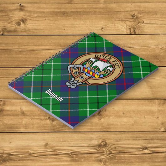 Clan Duncan Crest over Tartan ノートブック