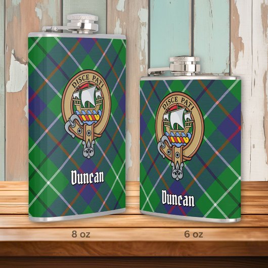 Clan Duncan Crest over Tartan フラスク