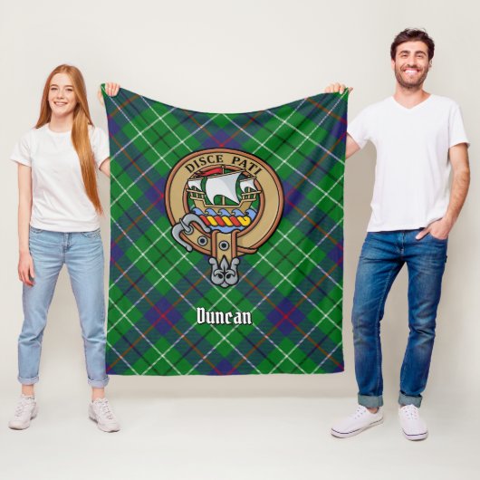 Clan Duncan Crest over Tartan フリースブランケット (インサイチュ)