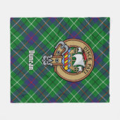 Clan Duncan Crest over Tartan フリースブランケット (正面(横))