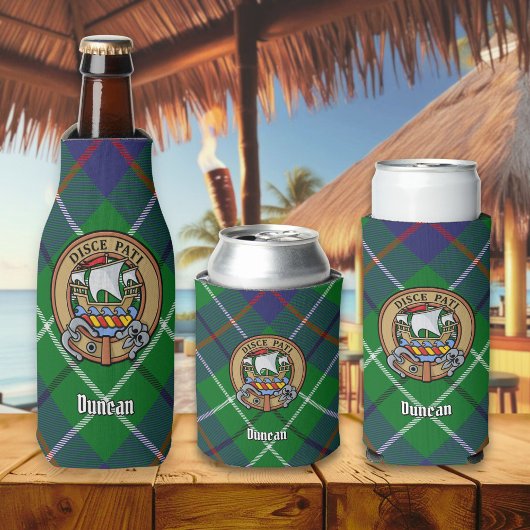 Clan Duncan Crest over Tartan ボトルクーラー