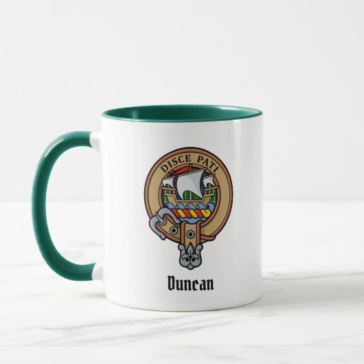 Clan Duncan Crest over Tartan マグカップ (左)