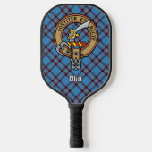 Clan Elliot Crest over Ancient Tartan Keychain ピックルボールラケット (正面)