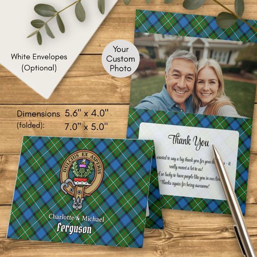 Clan Ferguson Crest over Tartan 招待状
