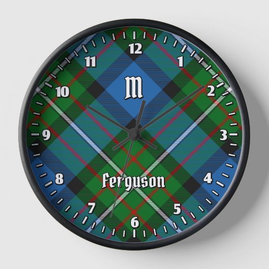 Clan Ferguson Tartan Large Clock 壁時計 (正面)